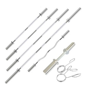 Barre d'haltères professionnelle incurvée <span class=keywords><strong>Olympique</strong></span> 20kg avec 2 colliers pour haltérophilie à domicile et entraînement par panneaux - Product Image 1