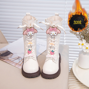 Girls' Long Boots Autumn and Winter New Cartoon PU Boots Soft Sole Kids Long Boots - Product Image 3