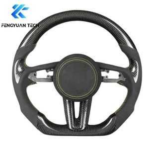 Volante Personalizado para Mazda 3 6 <span class=keywords><strong>CX3</strong></span> CX4 CX5 CX50 CX30 CX8 CX9 CX90 MX5 con Base Plana, Fibra de Carbono, Cuero y Alcántara 2017 - Product Image 5