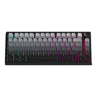 Keyboard Gaming Mekanik Nirkabel 75% OEM Pabrik, Gasket 83 Tombol, Keyboard Gaming Mekanik RGB Nirkabel yang Dapat Disesuaikan dengan Tombol Putar