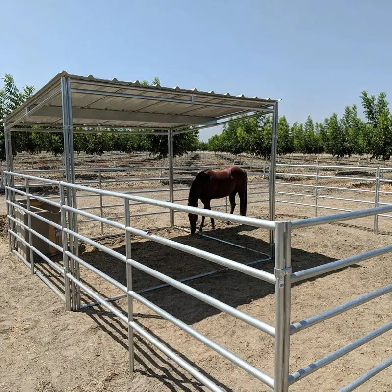 Panel pagar kuda tabung bundar panel ternak kuda panel Corral dengan mudah dirakit untuk peternakan domba dan kambing