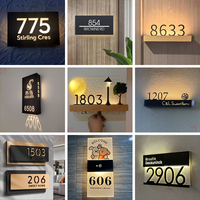 Enseigne lumineuse LED multicolore pour numéro de porte, en plastique et aluminium, étanche IP65, lettres marquées pour voiture et enseigne commerciale