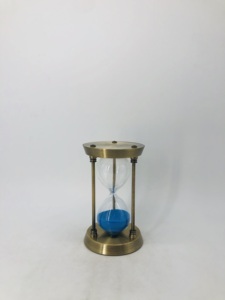 15 Min Tùy Chỉnh Đồng Hồ Cát Màu Xanh Cát Hẹn Giờ Đồng Hồ Cát Kim Loại Bơm Lại Trống Rỗng Đồng Hồ Cát - Product Image 2