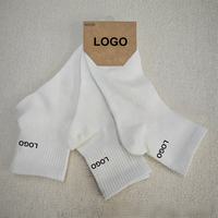 3 paires de chaussettes de sport pour hommes en coton avec logo personnalisé brodé et étiquette en papier