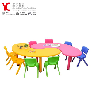 Set di <span class=keywords><strong>Tavoli</strong></span> e Sedie Regolabili in Altezza per Bambini, Ecologici in Plastica, a Forma di Luna, per Camera da Letto, Asilo, Scuola Materna e Uso Quotidiano - Product Image 1