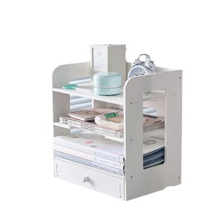 Organizador de Archivos de Escritorio de 4 Niveles con Cajón, Estante de Almacenamiento para Documentos y Suministros - Product Image 5