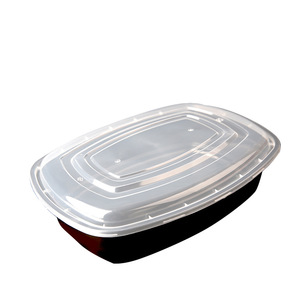 650ml rectangular black disposable lunch box takeaway packing box thick plastic bento fast food lunch plastic box