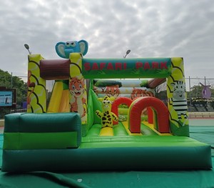 Château gonflable <span class=keywords><strong>Safari</strong></span> Park avec passerelles, jeux et toboggan |   Équipement de terrain de <span class=keywords><strong>jeu</strong></span> gonflable pour enfants commercial - Product Image 1