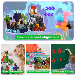 150/200/300 Pezzi Blocchi Magnetici per Bambini per Scuola Giocattolo Magnetico 3D Casa Oscura Blocchi da Costruzione Il <span class=keywords><strong>Mio</strong></span> <span class=keywords><strong>Mondo</strong></span> Set di Blocchi Fai-da-Te Regalo di Natale - Product Image 5