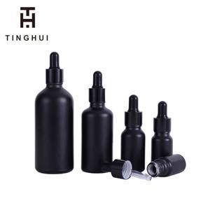 30ml 60ml 100ml 1 oz Black Matte <b>Dropper</b> <b>Bottles</b> 30g 50g 100g Black Matte Frosted Glass Jar with Faux Bamboo Top - Product Image 6