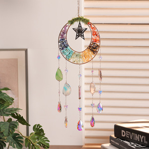 7 Chakra pietre guarigione agata pietra di cristallo stella <span class=keywords><strong>Dreamcatcher</strong></span> campanelli eolici arazzi accessori per decorazione - Product Image 1