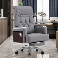 Chaise de bureau exécutive moderne modulaire avec hauteur réglable, en cuir véritable, confortable pour le bureau à domicile