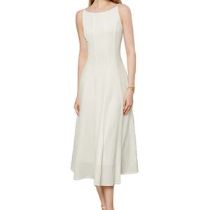 Nuevo Vestido Largo Blanco sin Mangas con Tirantes, Estilo Francés Popular para Mujer, con Cintura Natural - Product Image 2