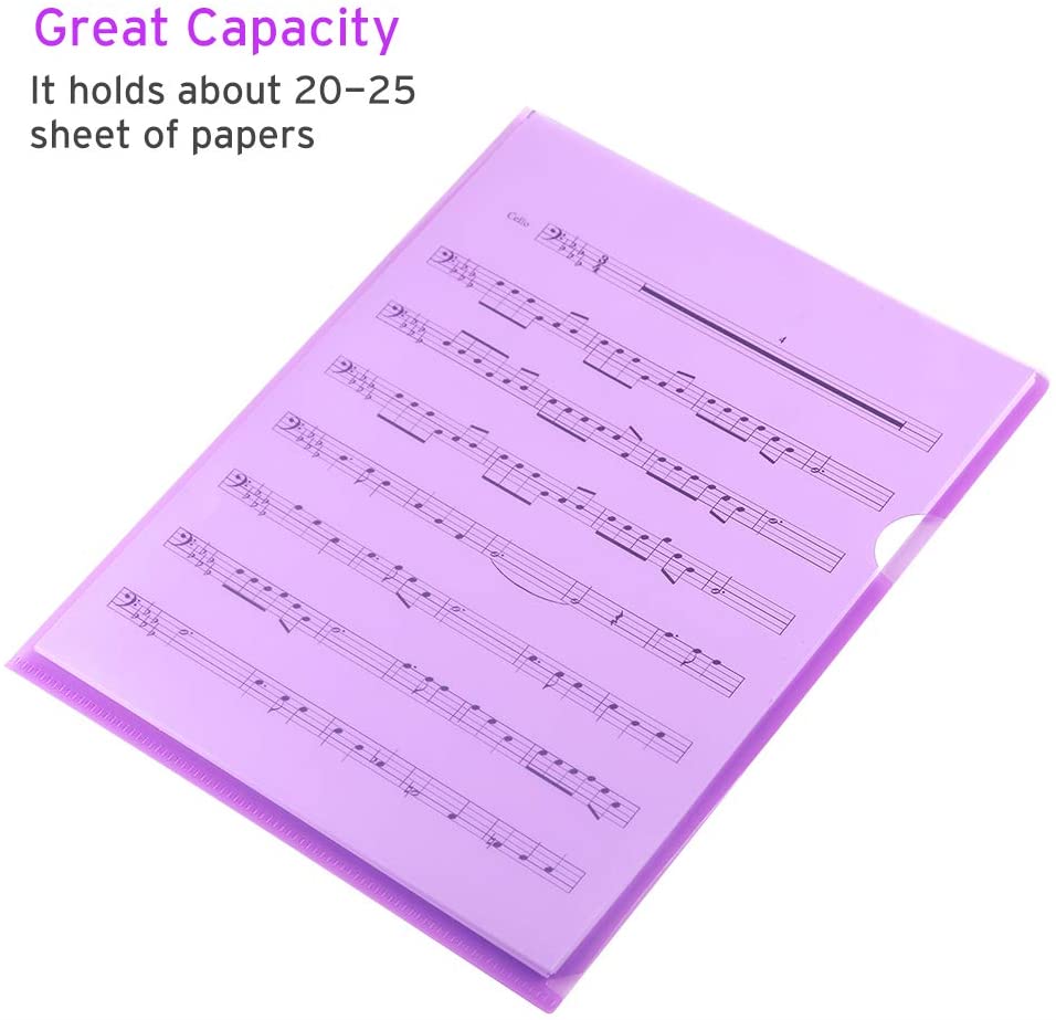 Clear Document Bag Stationery Transparent Plastic A4 Waterproof L-Shaped File Organizer File Folder