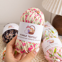Fil à tricoter à la main DIY 100g, multicolore, imprimé, 40 couleurs, fil épais pour tissage, fil de tissu polyester pour T-shirt, fil en bandes de tissu