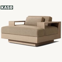 Nouvelle tendance : Ensemble de canapés de jardin en teck, design minimaliste, imperméable, luxueux, moderne, robuste, pour l'extérieur