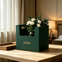 Sac de courses robuste en carton ondulé avec poignée pour la livraison de bouquets, l'emballage de plats à emporter et le transport pratique des produits