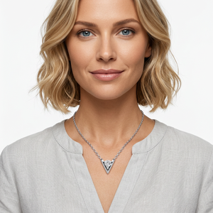 Collar Adodo 2025 de Moda, Cadena de Eslabones Chapada en Oro de Plata 925, Antideslustre, con Colgante en Forma de V, Joyería de Moissanita con Corte 1CT VVS1 GRA - Product Image 3