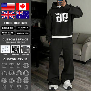 KINGSEN Vente en gros Ensemble sweat à capuche et pantalon de survêtement pour homme, personnalisé avec impression sérigraphiée, respirant, style streetwear, en molleton épais pour l'hiver - Product Image 1