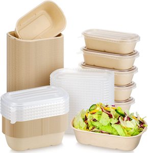 Take Away Food Restaurant Packaging Containers Kraft Paper Lunch Box