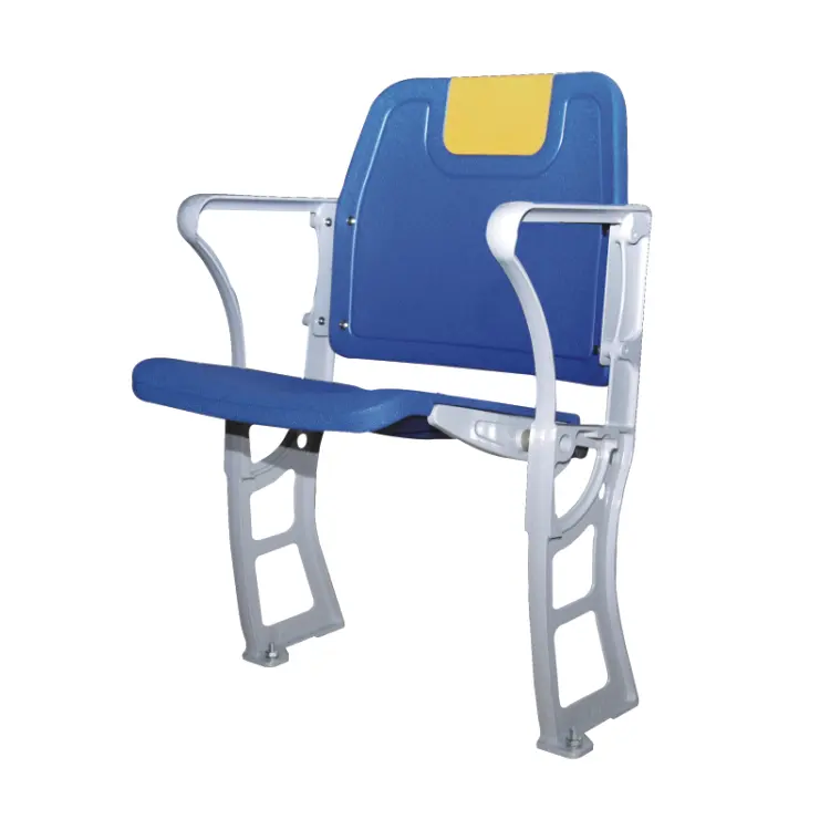 Aluminium legs sports center plastic foldable stadium seat