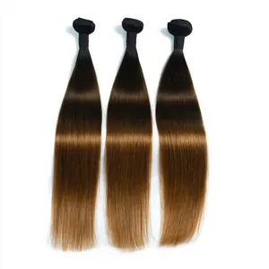 Spedizione veloce 16 pollici T30 marrone nero bicolore Bundle donne capelli lisci Bundle estensioni dei capelli fasci di capelli umani