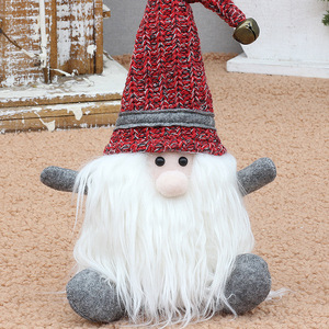 Poupées en tissu de Noël avec chapeau rouge et gris, décoration intérieure, poupées écologiques pour cadeau de fêtes - Product Image 4