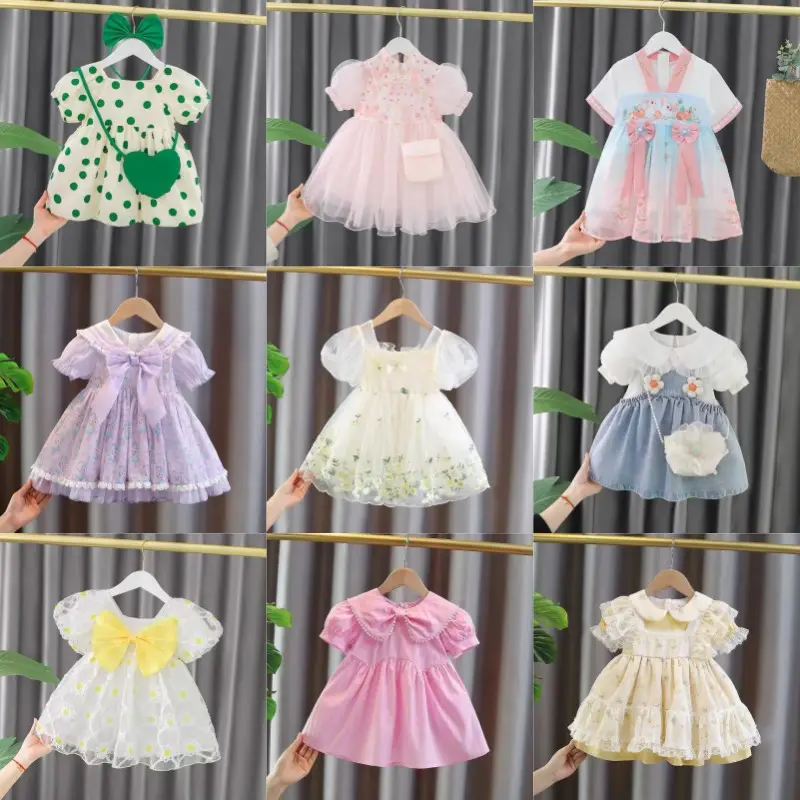 Günstige weiche Baumwolle Kleid für Baby Mädchen süße Kinder Mädchen Rock Großhandel Baby Girl Party Kleider Prinzessin