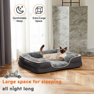 Cama para Mascotas de Espuma Viscoelástica, Rectangular, Tipo Sofá, con Funda Lavable y Extraíble, Cómoda, Suave, Antideslizante, Forro Impermeable, para Perros y Gatos - Product Image 5
