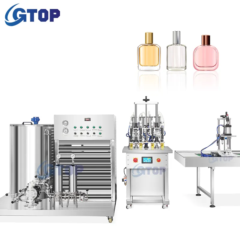 Yarı otomatik 4 kafa parfüm şişe dolum makinesi parfüm doldurma kapaklama makinesi parfüm üretim hattı