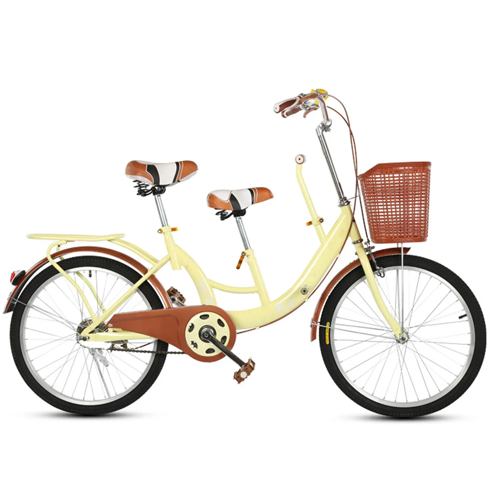 Nieuw Ontwerp Goedkope Prijs Populaire Cruiser Tandem Fiets 22/24 Inch Dubbele Stoel Enkele Snelheid Moeder En Kind Fiets