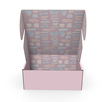 Boîte d'emballage personnalisée avec logo imprimé pour chaussures roses pour filles, shorts en jean, jupes, boîte en carton ondulé, robes, gilets, boîte d'expédition design