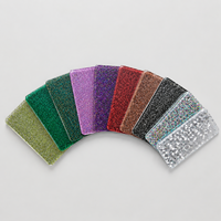 Feuille acrylique pailletée 3 mm couleur personnalisée, panneau PMMA moulé à paillettes fines et épaisses pour découpe laser, artisanat, enseignes et décorations de gâteaux