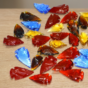 Pointes de flèches en obsidienne colorées de 1 à 1,5 pouces, pierres de cristal sculptées, objets d'art de collection, forme irrégulière, agate indienne de guérison - Product Image 3