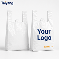 Échantillon gratuit, sac de transport en plastique pour courses, 100% biodégradable, avec poignée en T-shirt, logo personnalisé