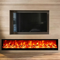Insert de cheminée électrique encastré intelligent avec thermostat, flamme à changement de couleur, application Wi-Fi pour maison et hôtel