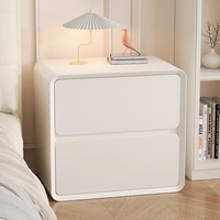 Table de Chevet Minimaliste Moderne en Bois Massif avec Rangement pour Appartement, Chambre à Coucher, Meuble de Maison – Nouveauté 2025, Petit Luxe