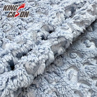 Kingcason 100% polyester, chaud et doux pour la peau, couleur personnalisable, sherpa gaufré d'un côté pour pyjamas, vêtements, textile de maison