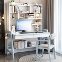 Bureau d'ordinateur moderne en bois massif, simple, monobloc, avec surface d'écriture et étagère pour la maison, la chambre, les enfants et les étudiants