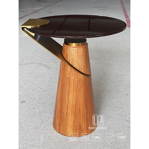 Exclusive Design Living Room Furniture Modern Stainless Steel Side <b>Table</b> Round <b>Small</b> Wooden <b>Coffee</b> <b>Table</b> Set - Product Image 2