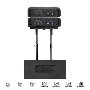 4000W Portable Dual 15" Active Sub+10" Line Professional PA Sound System With <b>Plastic</b> <b>Enclosure</b> DSP/WiFi/ Professional S - Product Image 4