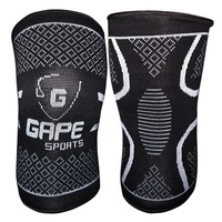 GAPE SPORTS Soporte de Rodilla de Compresión de Alta Calidad, Grueso, Flexible y con Protección Básica, 100% Poliéster/Algodón/Goma para Artes Marciales
