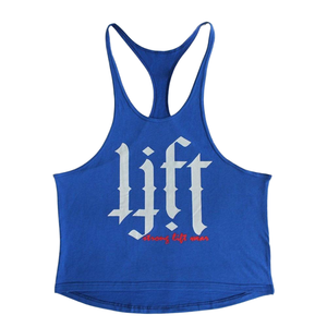 100% algodón de los hombres sin mangas Fitness gimnasio chaleco tiburón camisetas sin mangas Stringers estilo Casual cuello redondo patrón liso tejido de punto - Product Image 5