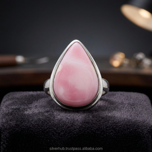 Glittering Cute Pear Cut Pink <b>Opal</b> <b>Rings</b> Indian Jewelry 925 Solid Sterling Silver Bulk Wholesale Handmade Fine Silver Jewelry - Product Image 2