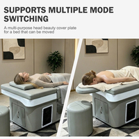 Lit de lavage de luxe multifonctionnel pour spa capillaire avec table de massage et thérapie par circulation d'eau pour salons de coiffure et équipements de spa