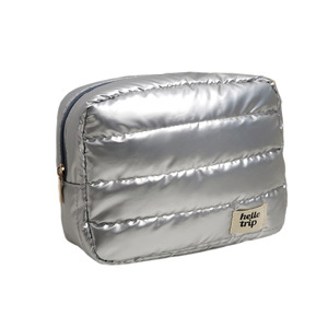 Hello Trip Silver Cosmetic Bag Large Capacity Travel <b>Makeup</b> <b>Case</b> Waterproof Storage Pouch for Women - Product Image 5