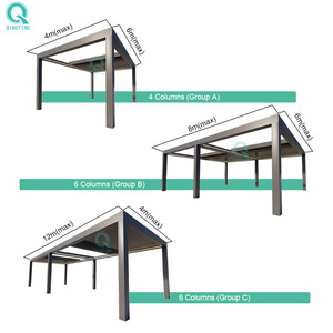 Pérgola de Aluminio QINGYING para Exteriores con Techo Retráctil - Product Image 4