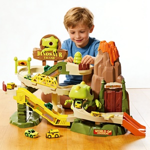 Set de Pista de Carreras de Dinosaurios EPT para Niños, Pista Deslizante por Gravedad con 4 Coches de Juguete, Set de Pista de Vehículos para Jugar en Interiores - Product Image 1