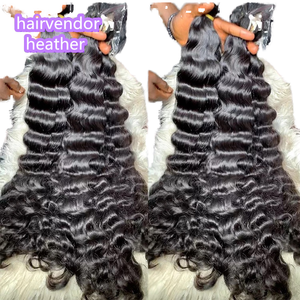 Extensiones de Cabello Humano Remy Indio Heather, Ondulado Profundo, Doble Trama, Doble Grosor, para Venta al por Mayor - Product Image 1