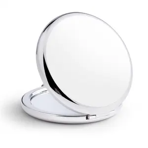 6.5cm Round Gold Silver Rose Gold Folding Makeup Mirror Student Portable Beauty Pocket Mirror